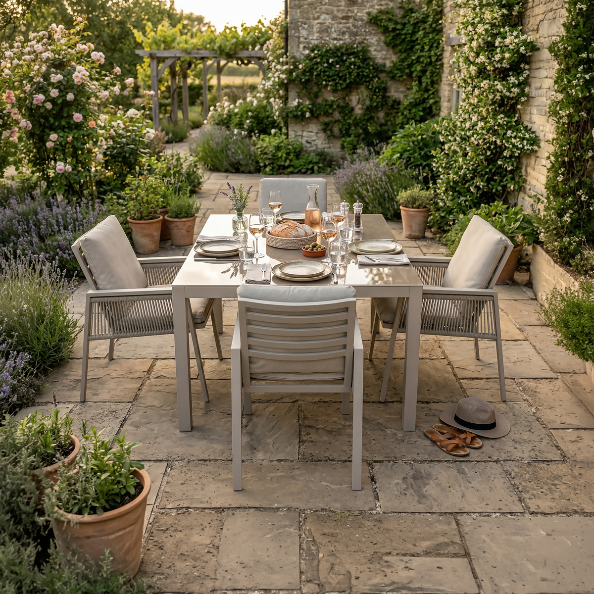 Dellonda DG275 Fusion Outdoor Dining Set 5pc - additional view 6