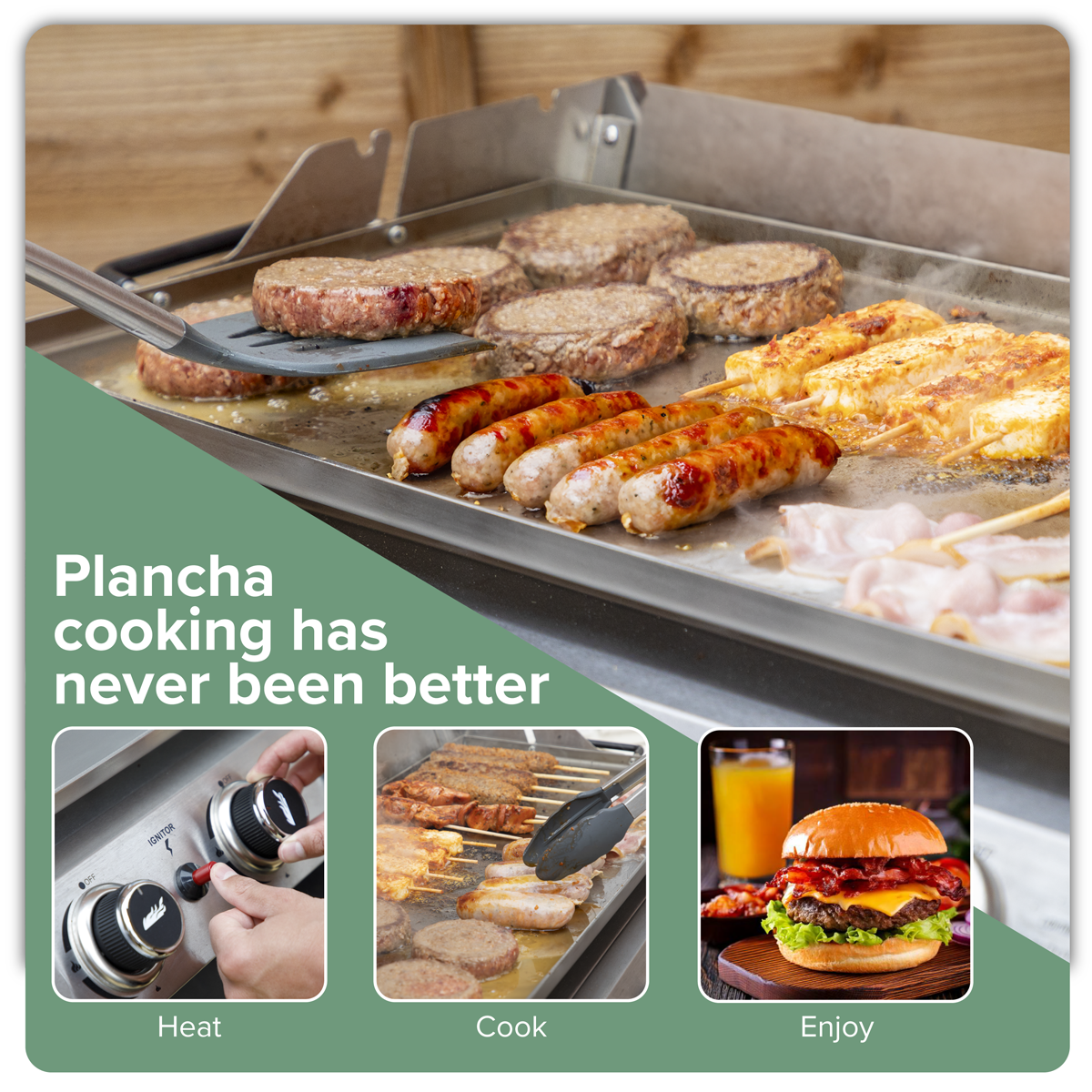 Dellonda DG277 4 Burner Stainless Steel Portable Gas Plancha with Warming Rack 10kW - additional view 15
