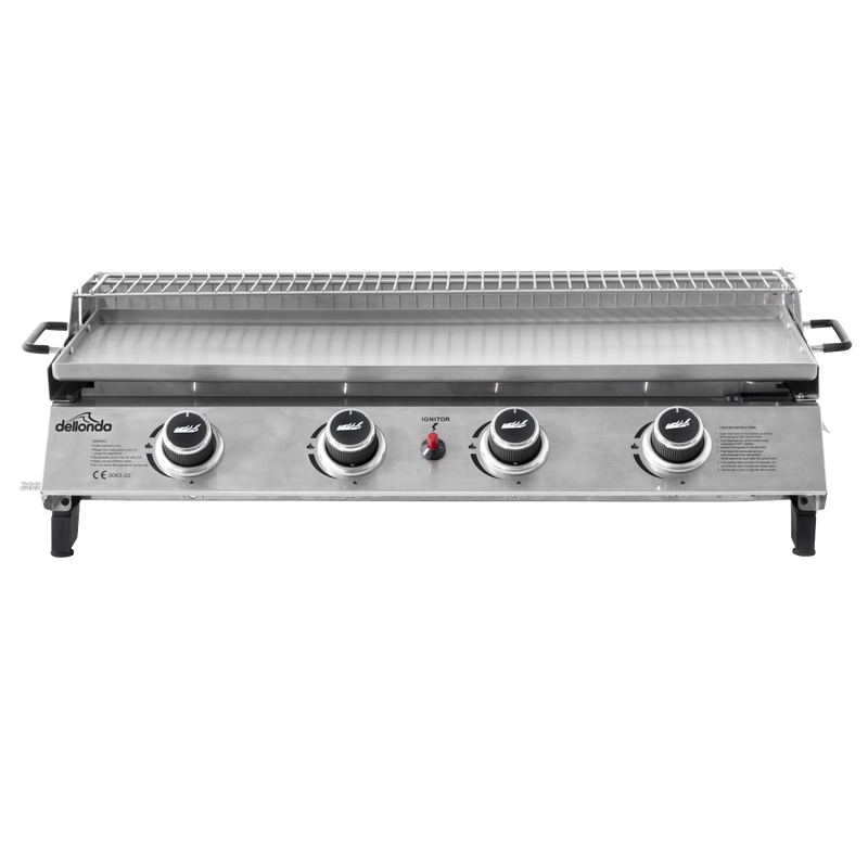 Dellonda DG277 4 Burner Stainless Steel Portable Gas Plancha with Warming Rack 10kW - additional view 8