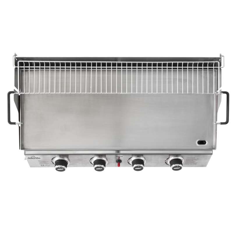 Dellonda DG277 4 Burner Stainless Steel Portable Gas Plancha with Warming Rack 10kW - additional view 2