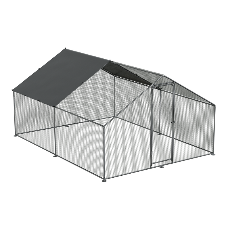 Dellonda DG279 Walk-In Galvanized Steel Chicken Run with Roof Cover & PVC Coated Chicken Wire - additional view 9