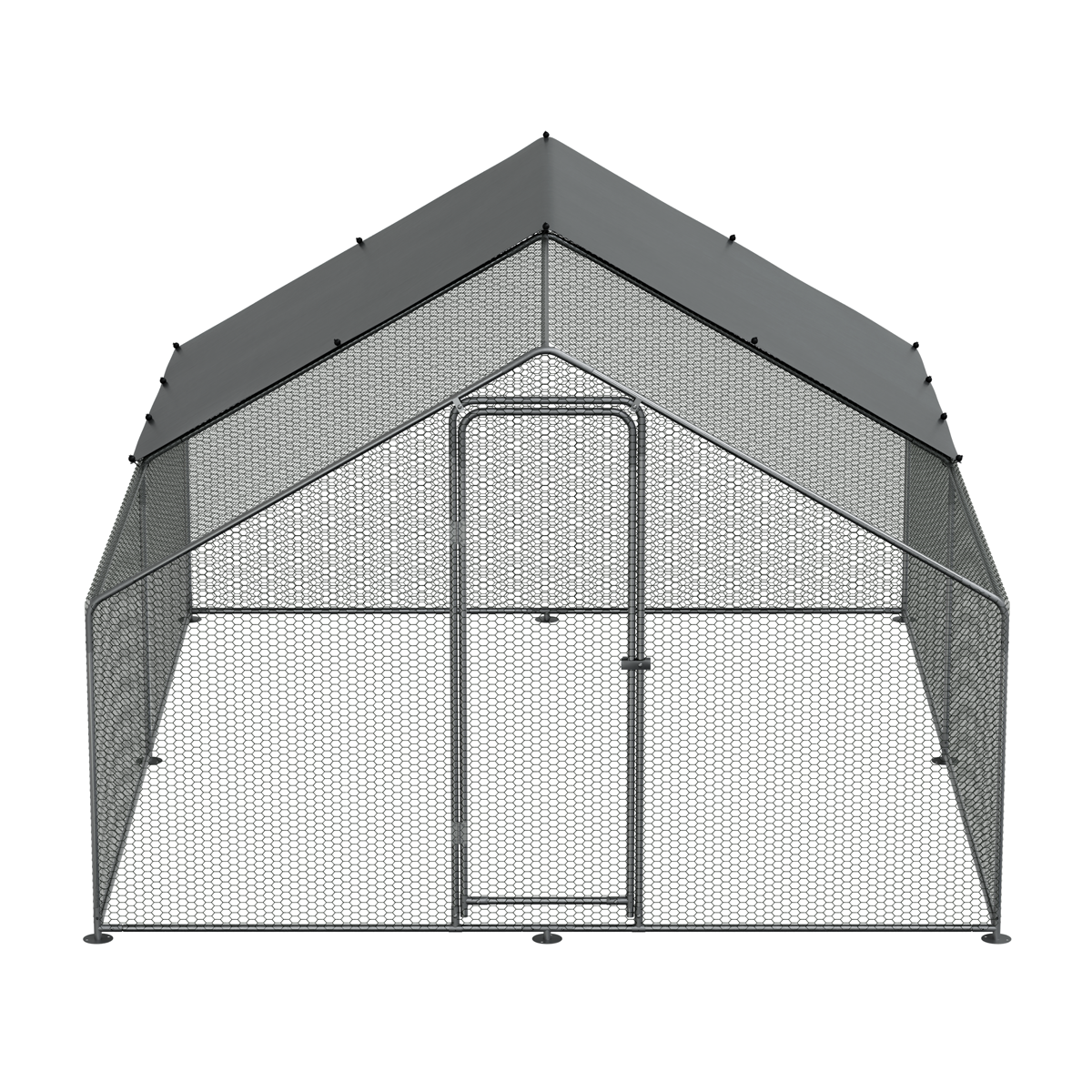Dellonda DG279 Walk-In Galvanized Steel Chicken Run with Roof Cover & PVC Coated Chicken Wire - additional view 7
