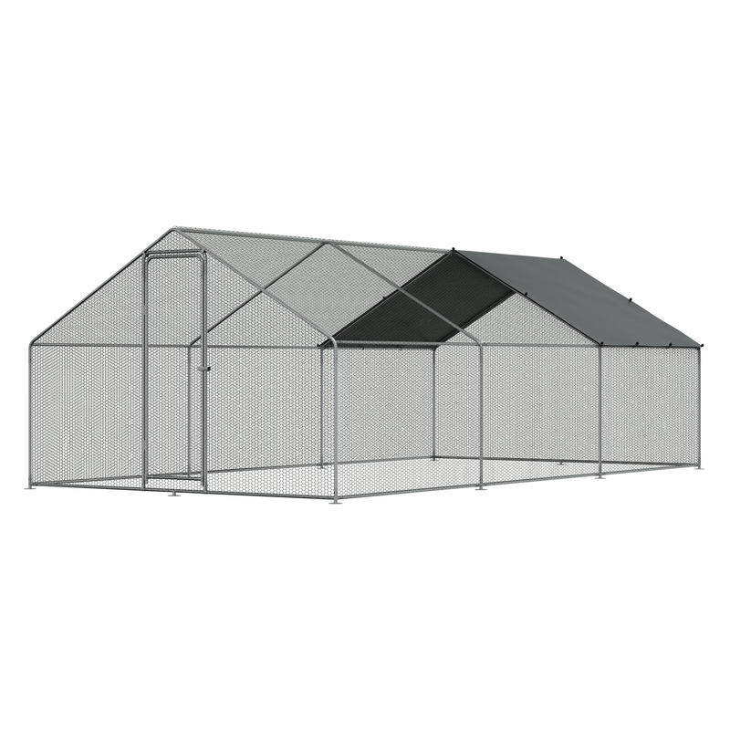 Dellonda DG280 Walk-In Galvanized Steel Chicken Run with Roof Cover & PVC Coated Chicken Wire - additional view 8