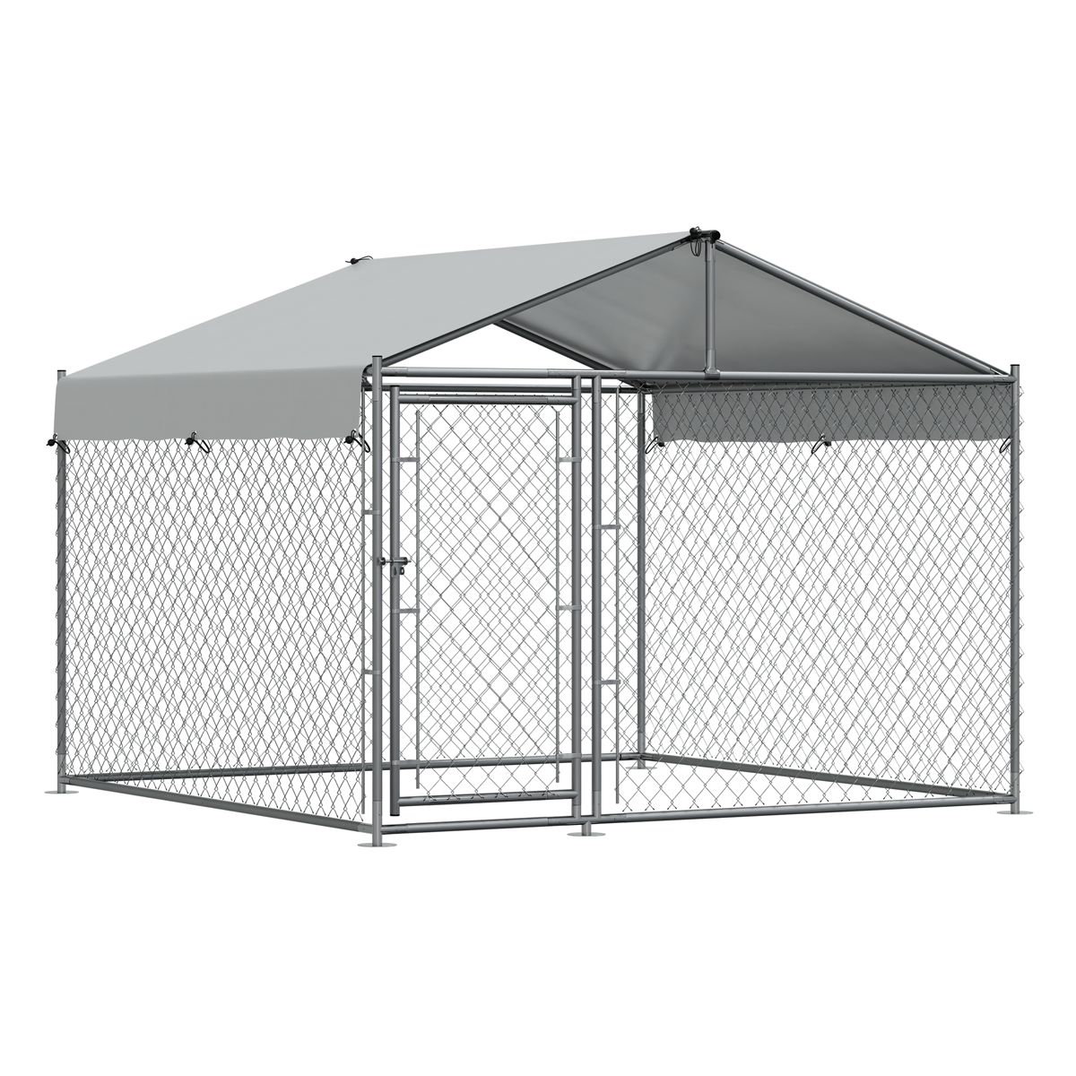 Dellonda DG281 Galvanized Steel Dog Kennel with Roof Cover & Chain Link Fencing