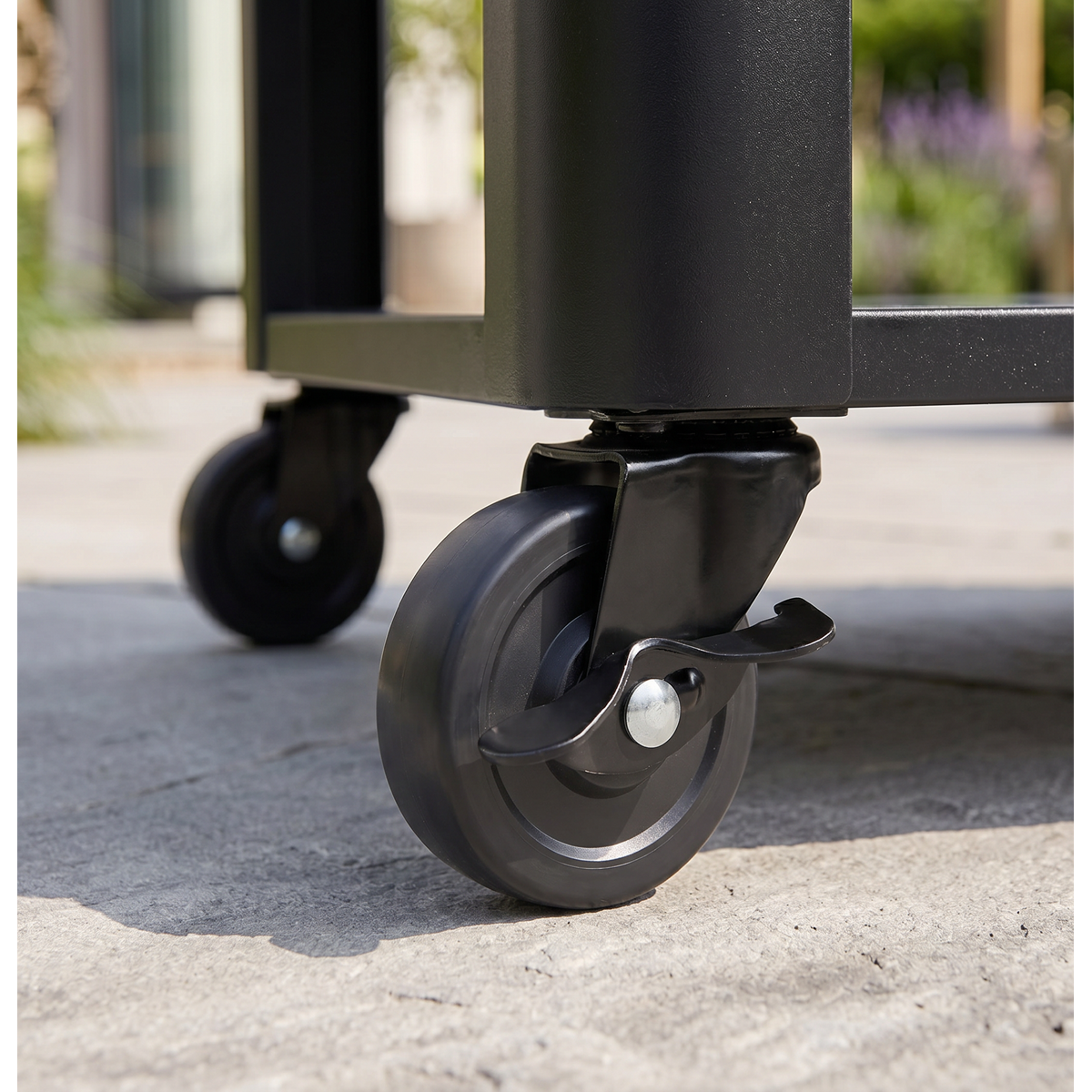 Dellonda DG282 BBQ/Plancha Workstation Trolley with Cupboard, Extension Table & Utensil Hooks, Black - additional view 20
