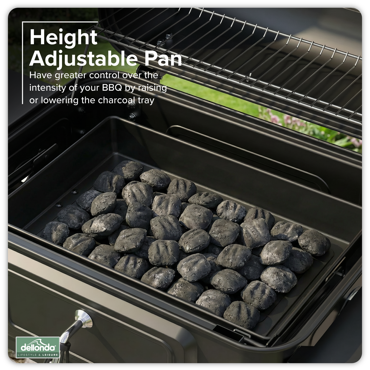 Dellonda DG283 Charcoal Grill BBQ Smoker & Trolley with 2 Side Shelves - Black - additional view 19