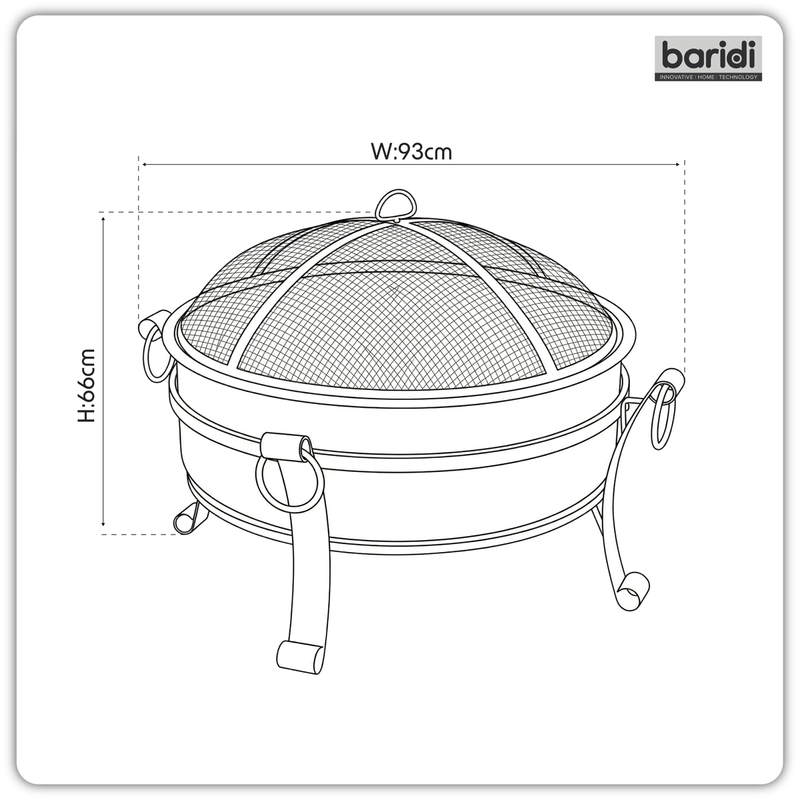 Dellonda DG42 76cm Deluxe 2-in-1 Outdoor Fire Pit & Coffee Table Antique Bronze Effect - additional view 14