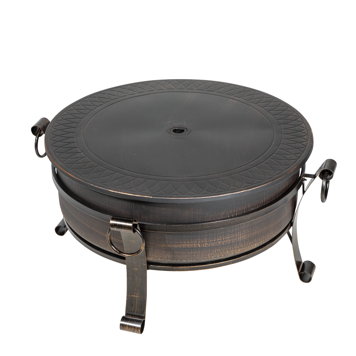 Dellonda DG42 76cm Deluxe 2-in-1 Outdoor Fire Pit & Coffee Table Antique Bronze Effect - additional view 5