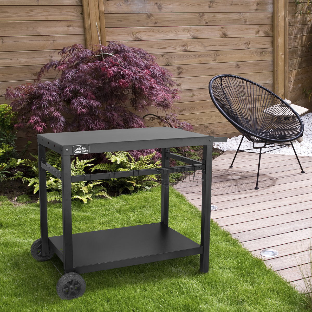 Dellonda DG45 Plancha Trolley with Utensil Holder - Black - additional view 4
