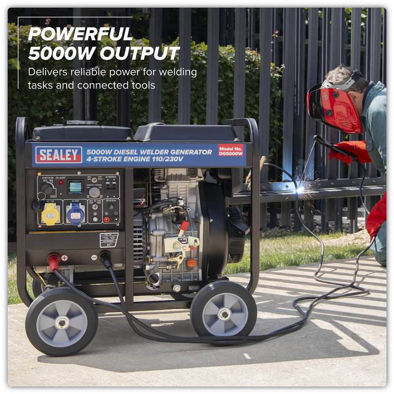 Sealey DG5000W 5000W Diesel Welder Generator 4-Stroke Engine 110/230V - additional view 14