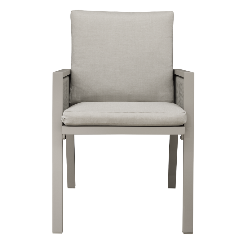 Dellonda DG50 Fusion Garden/Patio Dining Chairs with Armrests 4pc - Light Grey - additional view 3