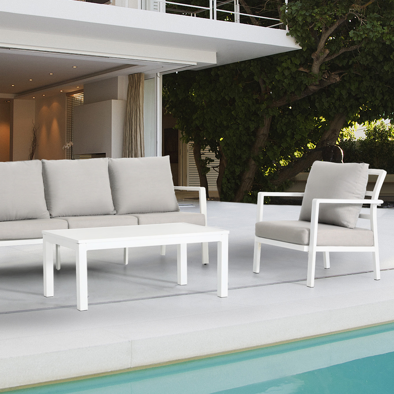 Dellonda DG52 Kyoto Aluminium Outdoor Sofa & Coffee Table Set 4pc - additional view 4