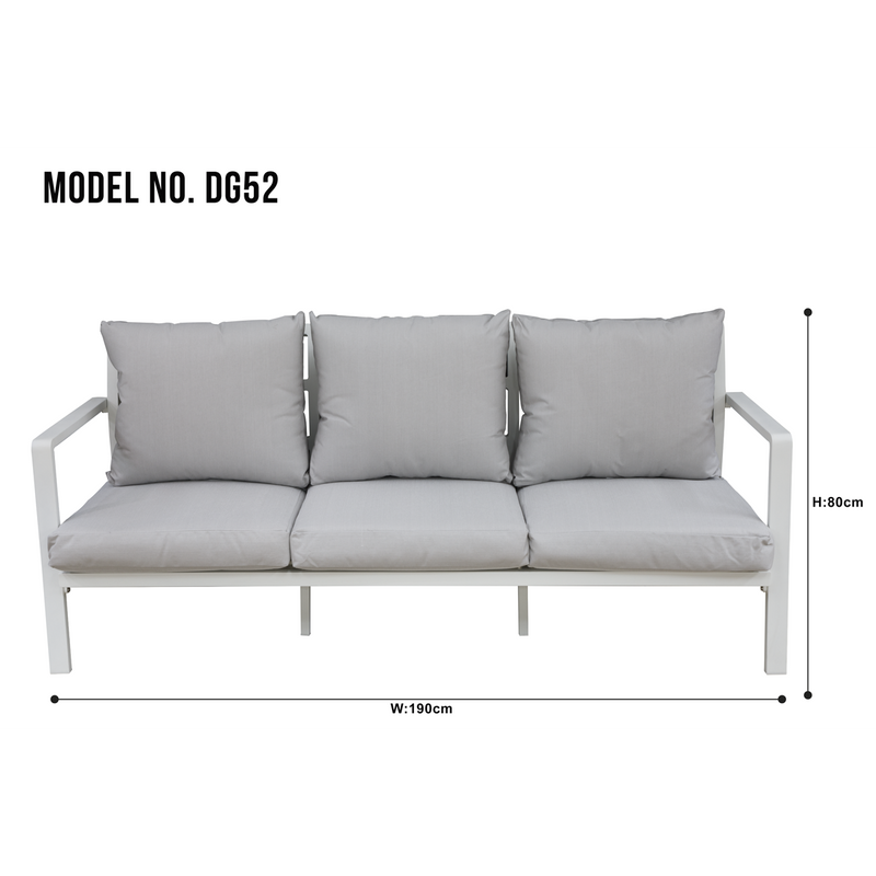 Dellonda DG52 Kyoto Aluminium Outdoor Sofa & Coffee Table Set 4pc - additional view 8