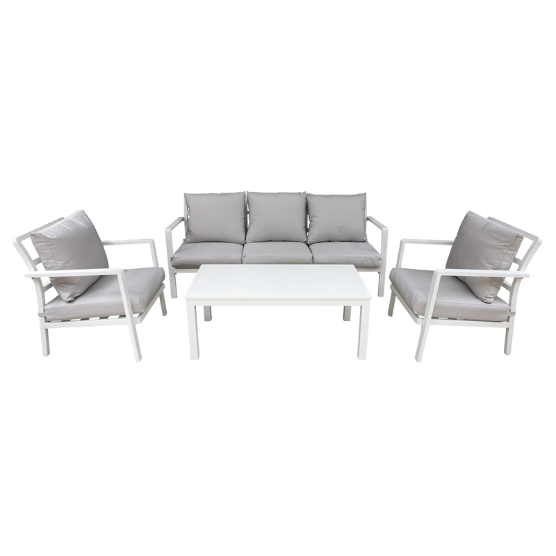 Dellonda DG52 Kyoto Aluminium Outdoor Sofa & Coffee Table Set 4pc