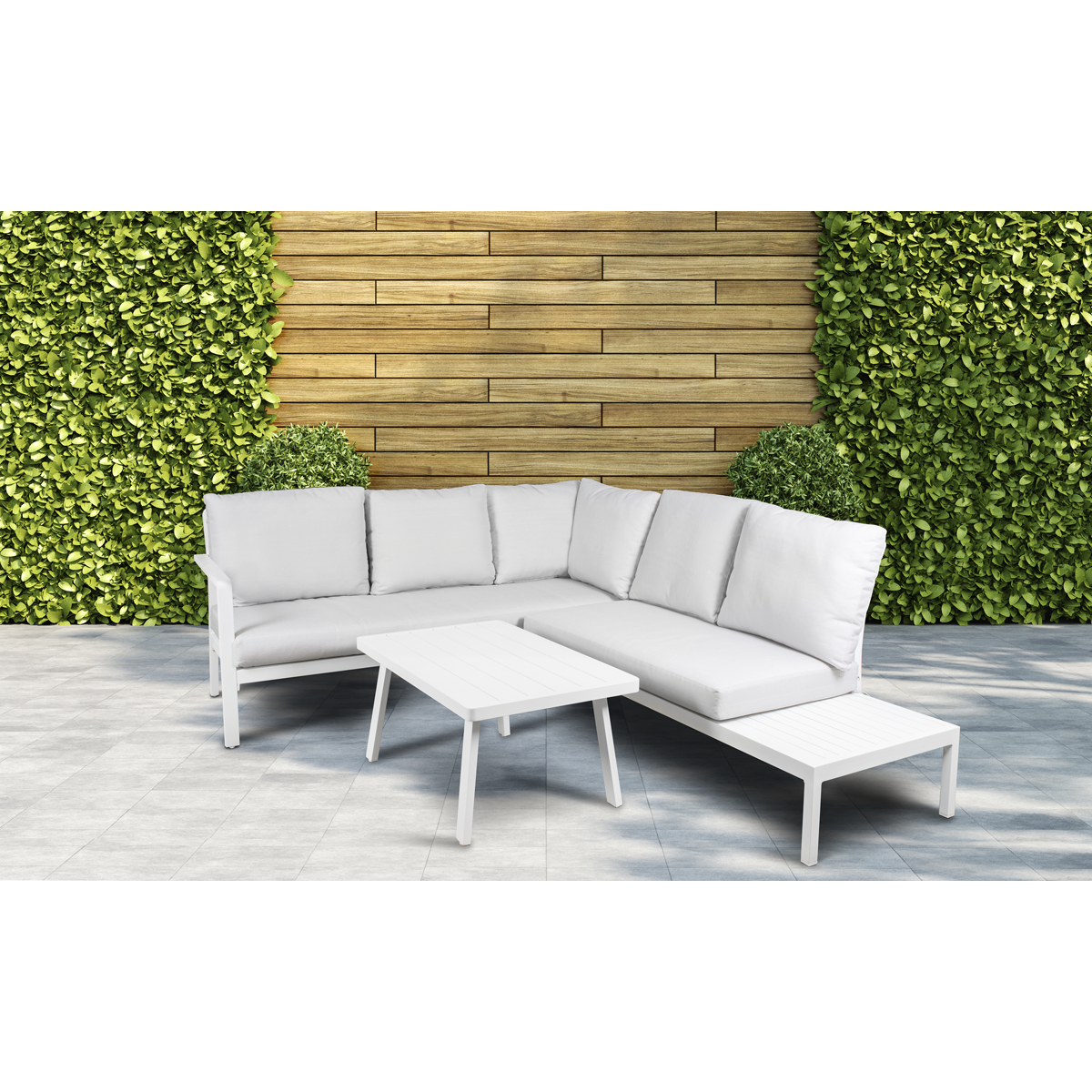 Dellonda DG53 Kyoto Aluminium Outdoor Corner Sofa & Coffee Table Set 3pc - additional view 12