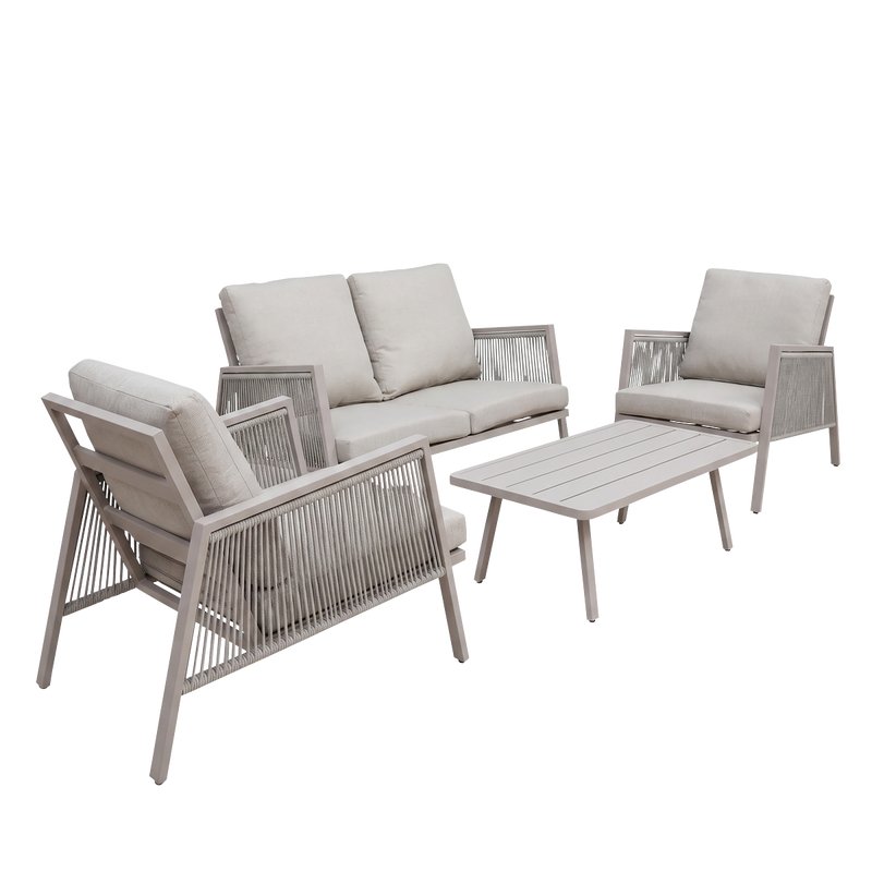 Dellonda DG56 Fusion Aluminium Outdoor Sofa, Arm Chairs & Coffee Table Set 4pc - additional view 16