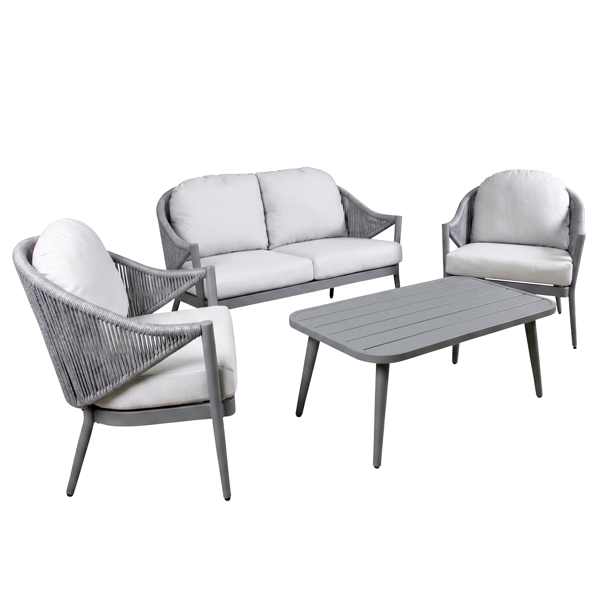 Dellonda DG59 Echo Aluminium Outdoor Sofa, Chair & Coffee Table Set 4pc - additional view 5