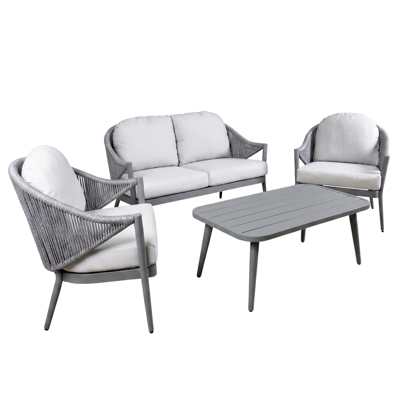 Dellonda DG59 Echo Aluminium Outdoor Sofa, Chair & Coffee Table Set 4pc - additional view 5