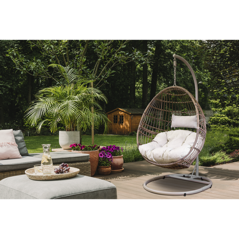 Dellonda DG60 Single Swinging Egg Chair with Cushion - additional view 4