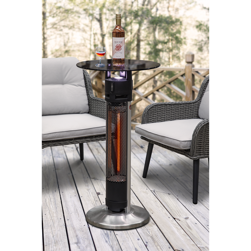 Dellonda DG63 Bistro Table with 1600W Heater, 95cm, Black/Stainless Steel - additional view 4