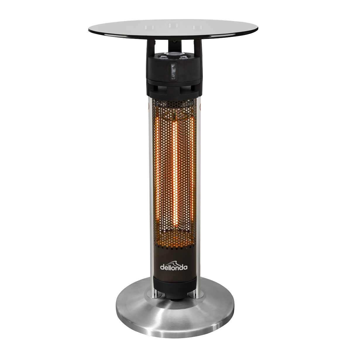 Dellonda DG63 Bistro Table with 1600W Heater, 95cm, Black/Stainless Steel - additional view 2