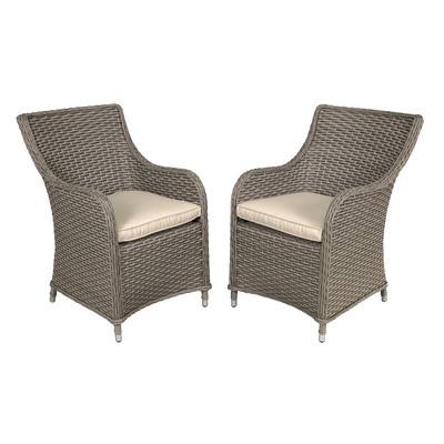 Dellonda DG64 Chester Rattan Wicker Outdoor Garden Dining Chairs 2pc