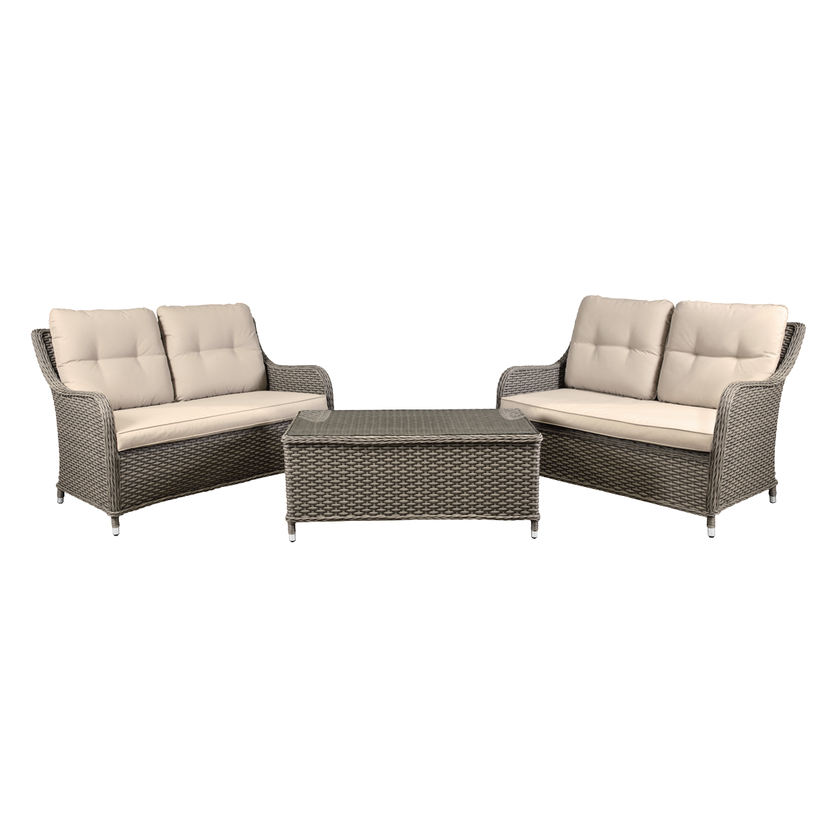 Dellonda DG88 Chester Rattan Wicker Outdoor Lounge Set 3pc