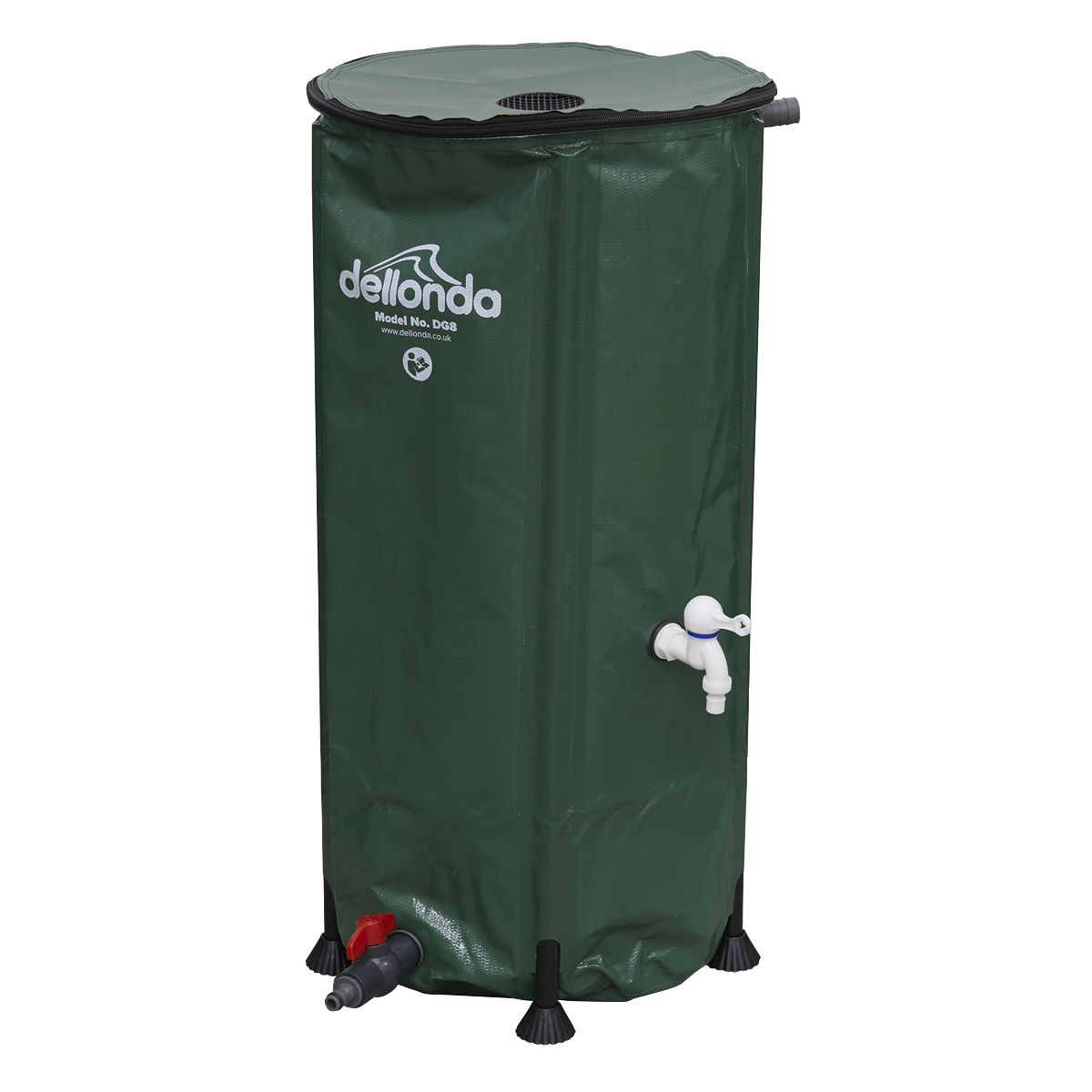 Dellonda DG8 Collapsible PVC Garden Water Butt with Zipped Lid & Drain Tap 100L - additional view 2