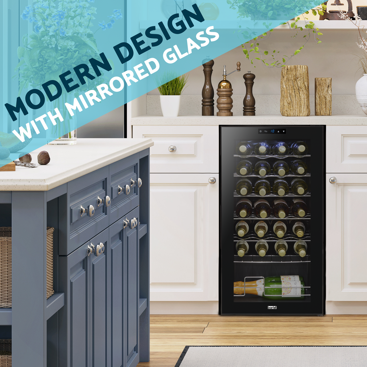 Baridi DH10 28 Bottle Wine Fridge with Digital Touchscreen Controls & LED Light - Black - additional view 8