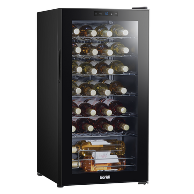 Baridi DH10 28 Bottle Wine Fridge with Digital Touchscreen Controls & LED Light - Black
