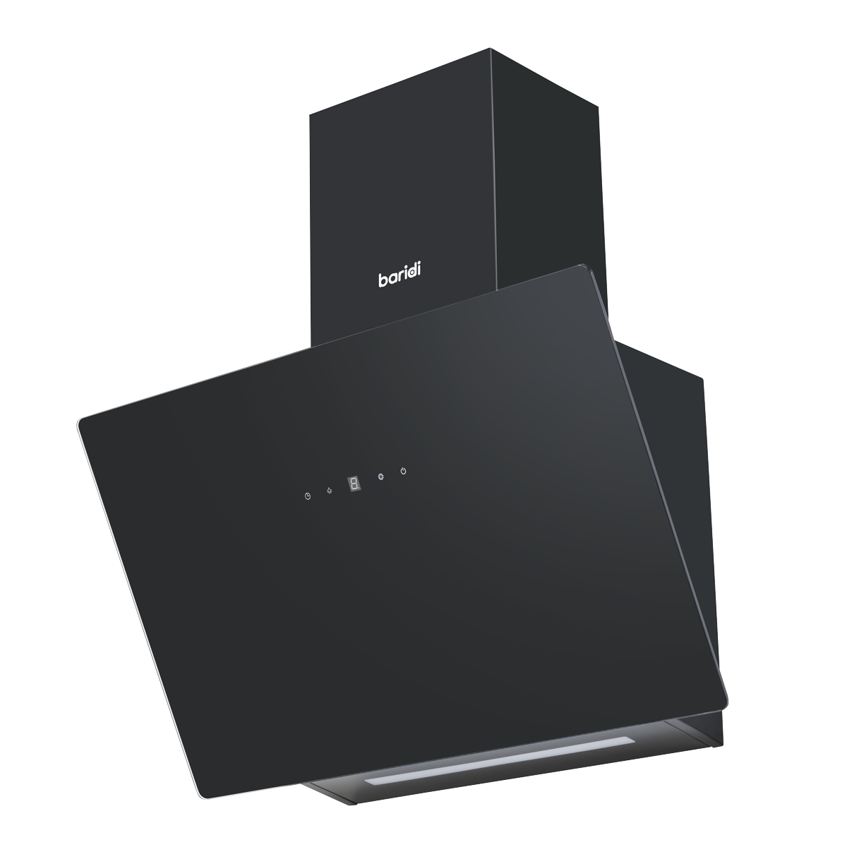 Baridi DH105 Angled Chimney Cooker Hood with Touch Controls & Carbon Filters 60cm - Black Glass - additional view 12