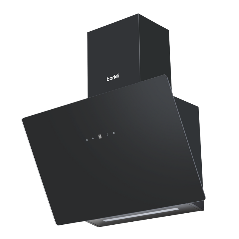 Baridi DH105 Angled Chimney Cooker Hood with Touch Controls & Carbon Filters 60cm - Black Glass - additional view 12