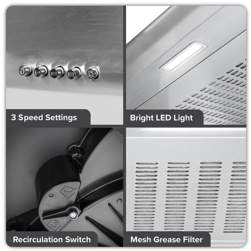 Baridi DH108 Visor Cooker Hood Extractor Fan 60cm - Stainless Steel - additional view 8