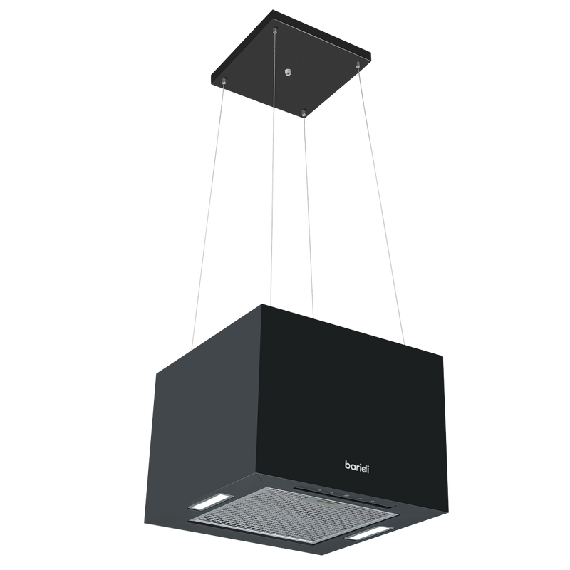 Baridi DH109 Square Island Cooker Hood 40cm - Black