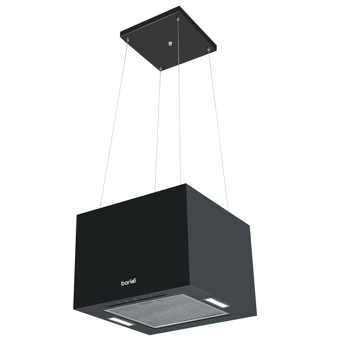 Baridi DH109 Square Island Cooker Hood 40cm - Black - additional view 2