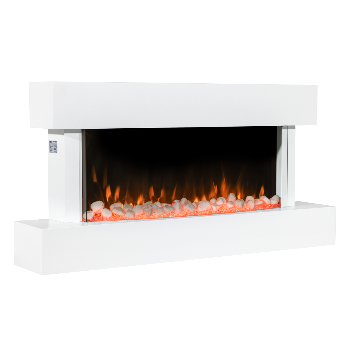 Baridi DH113 Wall Mounting Electric Fireplace with LED Flame Effect 46" - White