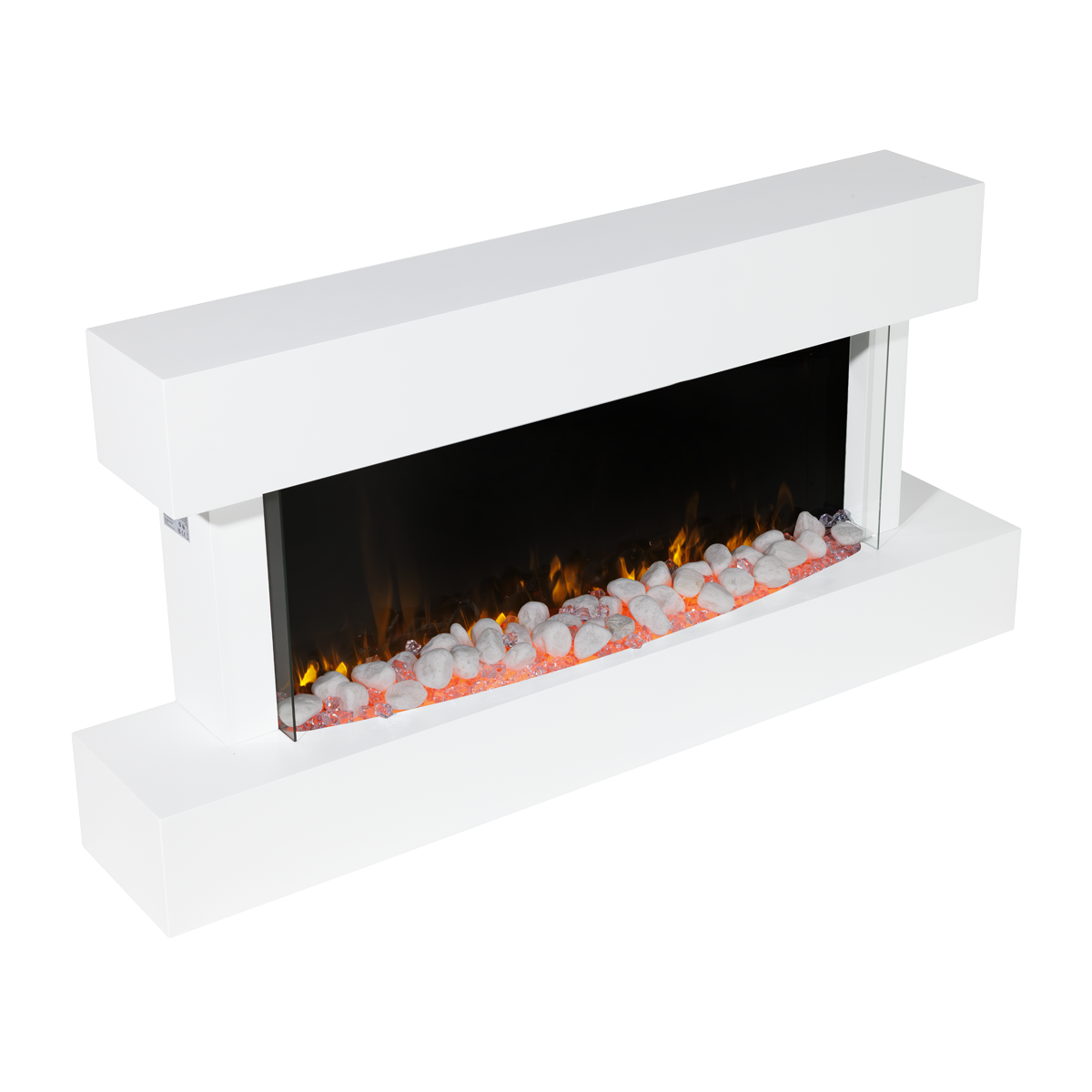 Baridi DH113 Wall Mounting Electric Fireplace with LED Flame Effect 46" - White - additional view 15