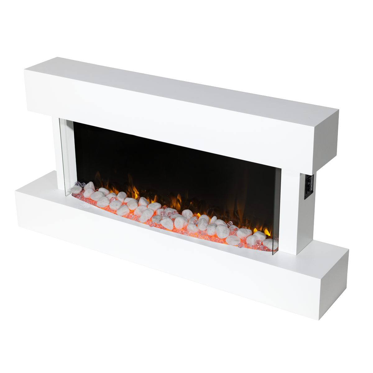 Baridi DH113 Wall Mounting Electric Fireplace with LED Flame Effect 46" - White - additional view 2