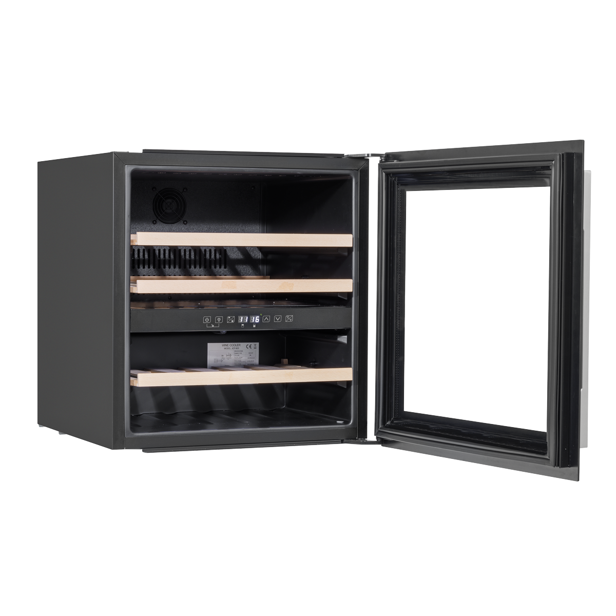 Baridi DH117 36 Bottle Built-In Wine Cooler with Beech Wood Shelves & LED Light - Black - additional view 5