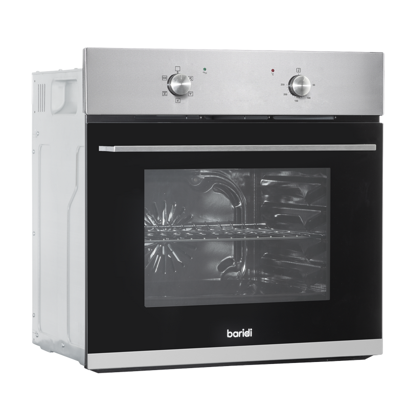 Baridi DH125 Integrated Fan-Assisted Electric Oven 60cm 55L Capacity - Black/Stainless Steel