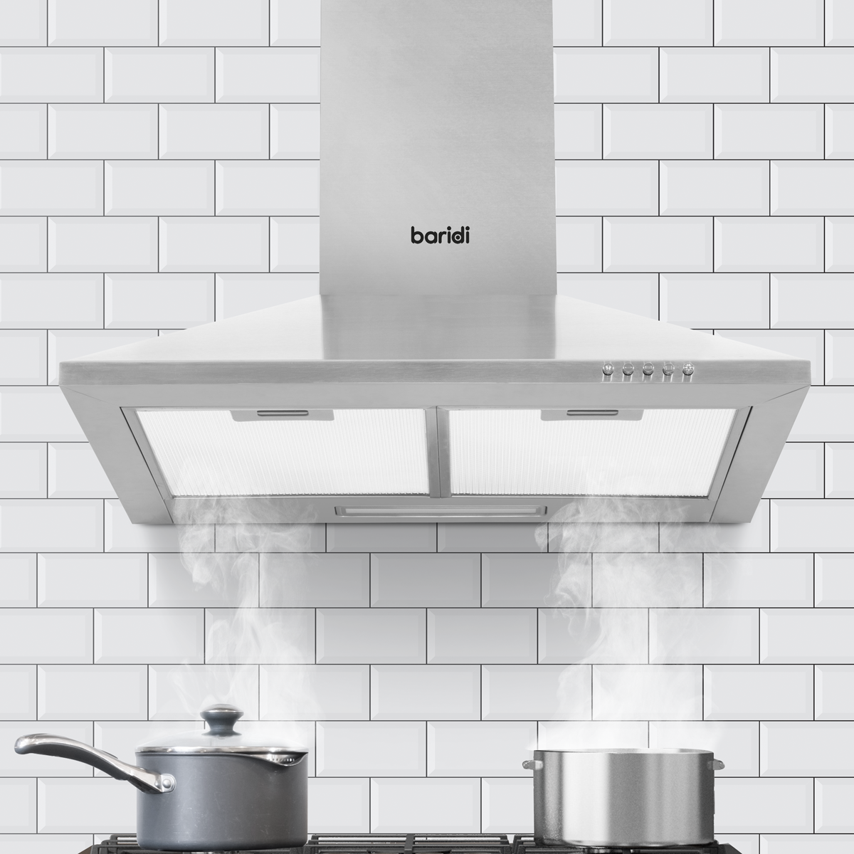 Baridi DH126 Cooker Hood with Carbon Filters 60cm - Stainless Steel - additional view 3