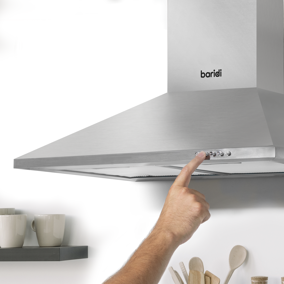 Baridi DH126 Cooker Hood with Carbon Filters 60cm - Stainless Steel - additional view 2
