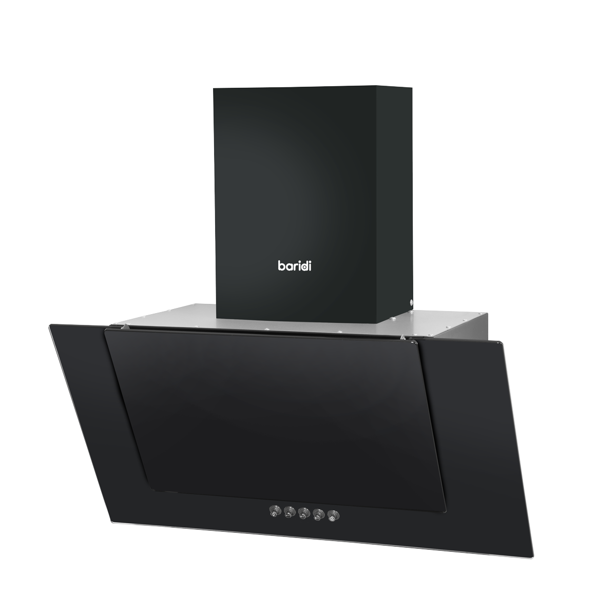 Baridi DH129 Angled Chimney Cooker Hood with Carbon Filters & LED Lamp - Black Glass - additional view 6