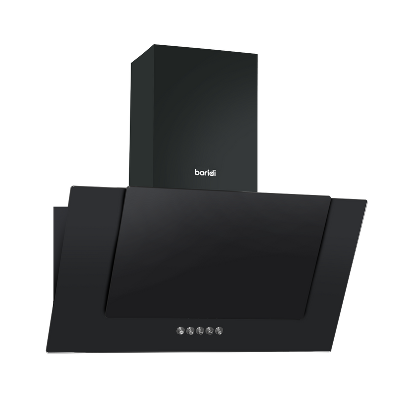 Baridi DH129 Angled Chimney Cooker Hood with Carbon Filters & LED Lamp - Black Glass - additional view 7