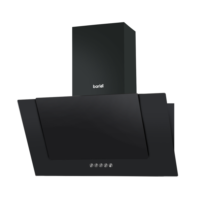 Baridi DH129 Angled Chimney Cooker Hood with Carbon Filters & LED Lamp - Black Glass - additional view 8