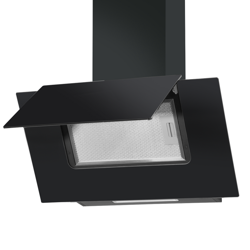 Baridi DH129 Angled Chimney Cooker Hood with Carbon Filters & LED Lamp - Black Glass - additional view 9