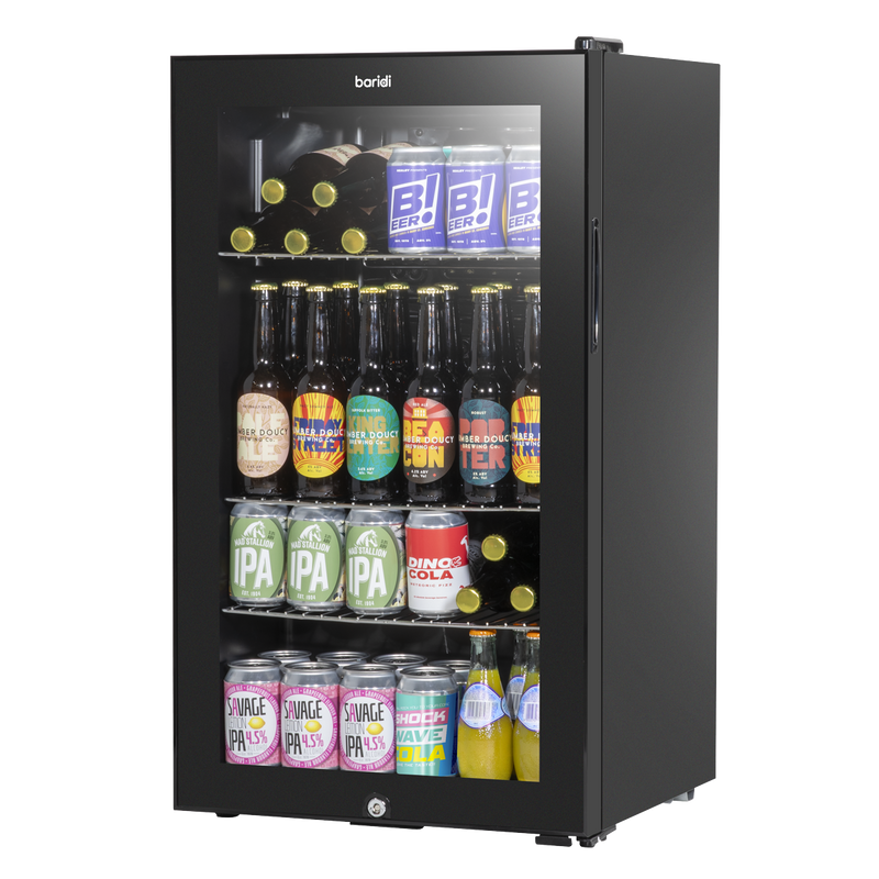 Baridi DH13 Undercounter Drinks, Beer & Wine Fridge with Wire Shelves, Internal Light & Security Lock 85L - additional view 2