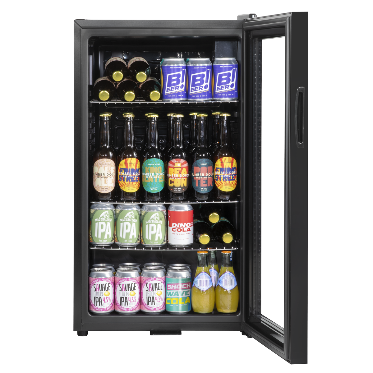 Baridi DH13 Undercounter Drinks, Beer & Wine Fridge with Wire Shelves, Internal Light & Security Lock 85L - additional view 9