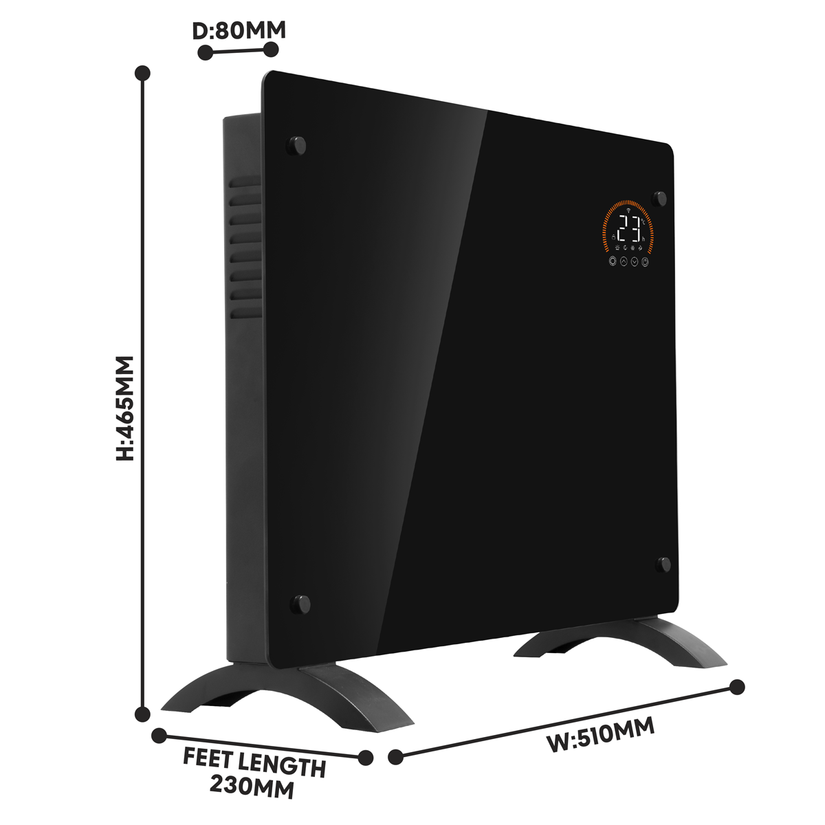 Baridi DH135 Baridi, Electric Glass Panel Heater, 1000W, Wi-Fi Enabled, Black - DH135 - additional view 7