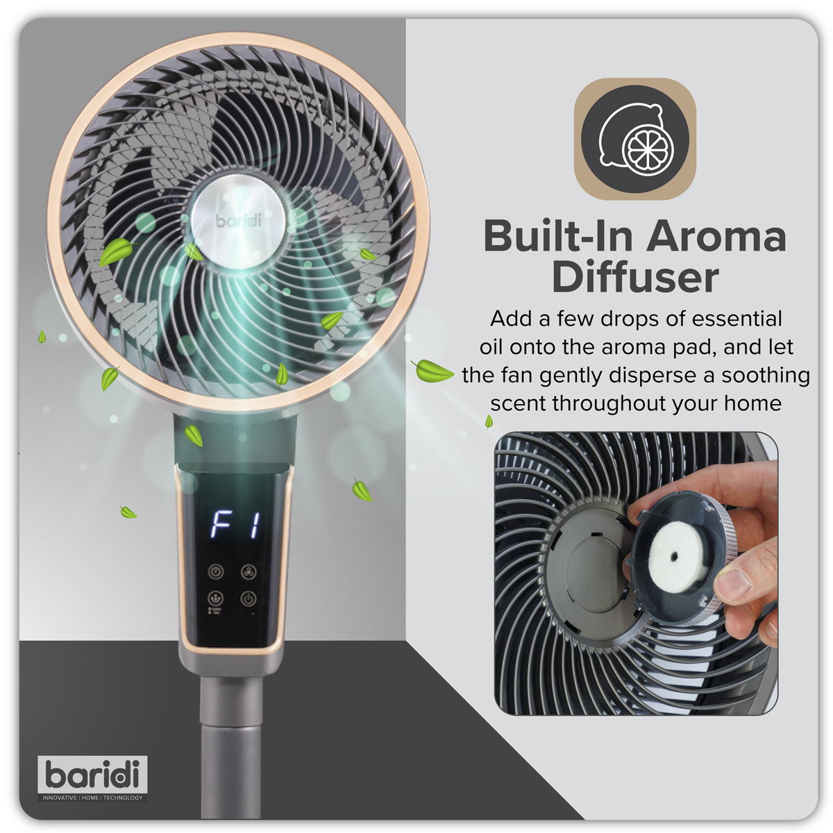 Baridi DH141 12" Pedestal Fan with Remote Control & 12hr Timer 230V - Grey - additional view 13
